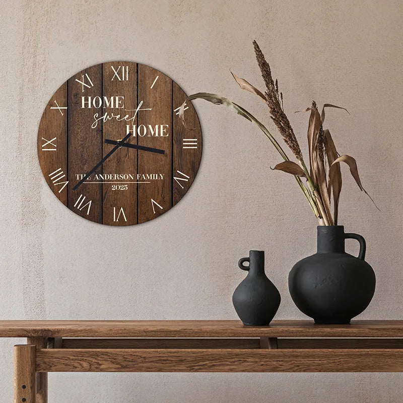 Home Sweet Home Wall Clock – Custom Housewarming Gifts