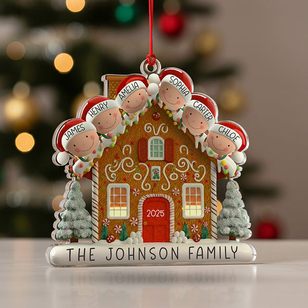 House of Gingerbread Family Ornaments – Upto 6 Family Member