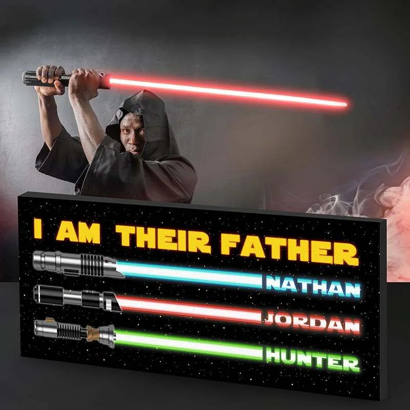 I am Their Father Sign, Christmas Gifts for Dad, Dad Wood Sign w/ Kids Names - GiftShire