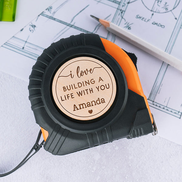 I Love Building a Life Personalized Tape Measure - GiftShire