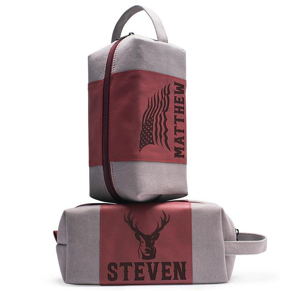 Icon Toiletry Bag, Custom Leather Bag - GiftShire