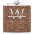 Personalized Groomsmen Flask, Custom Walnut Flask, Initial Flask for Him - GiftShire