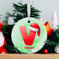 Initial Christmas Ornaments with 3 Retro Design Options