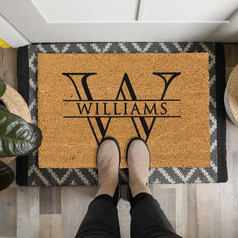 Initial Doormat – Personalized with Family Name - GiftShire