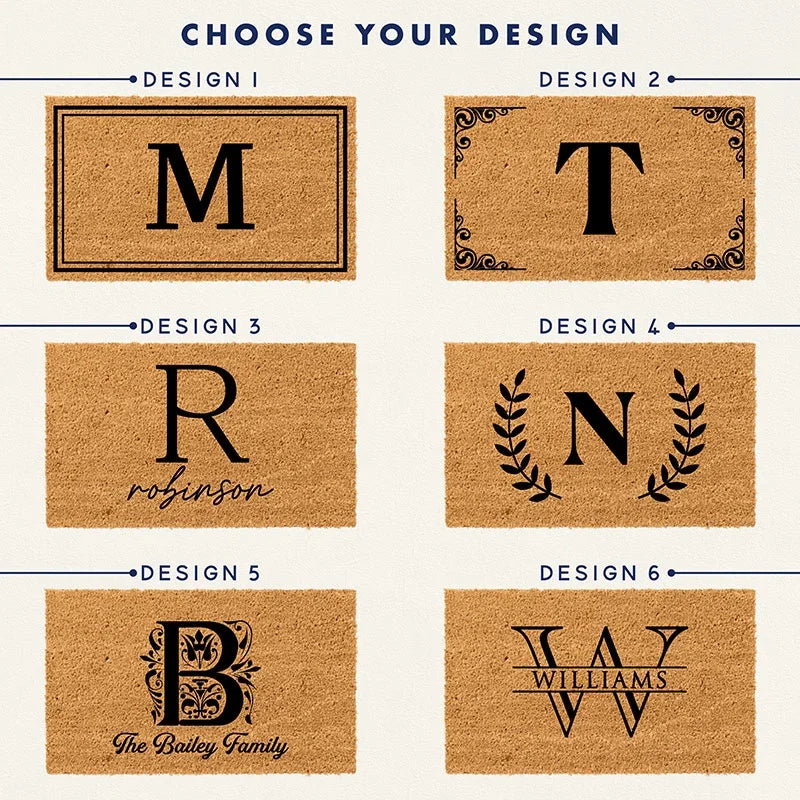 Initial Doormat – Personalized with Family Name - GiftShire