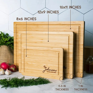 Juice Groove Bamboo Cutting Board - Family Name Engraved - GiftShire