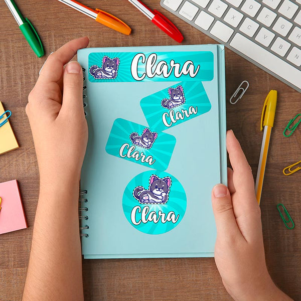 Personalized Name Labels - Custom Waterproof Stickers for Kids, Back to School