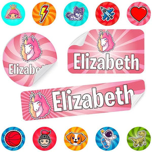 Personalized Name Labels - Custom Waterproof Stickers for Kids, Back to School - GiftShire