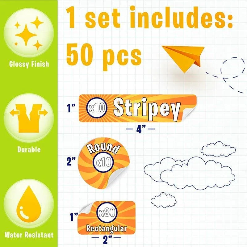 Personalized Name Labels - Custom Waterproof Stickers for Kids, Back to School - GiftShire