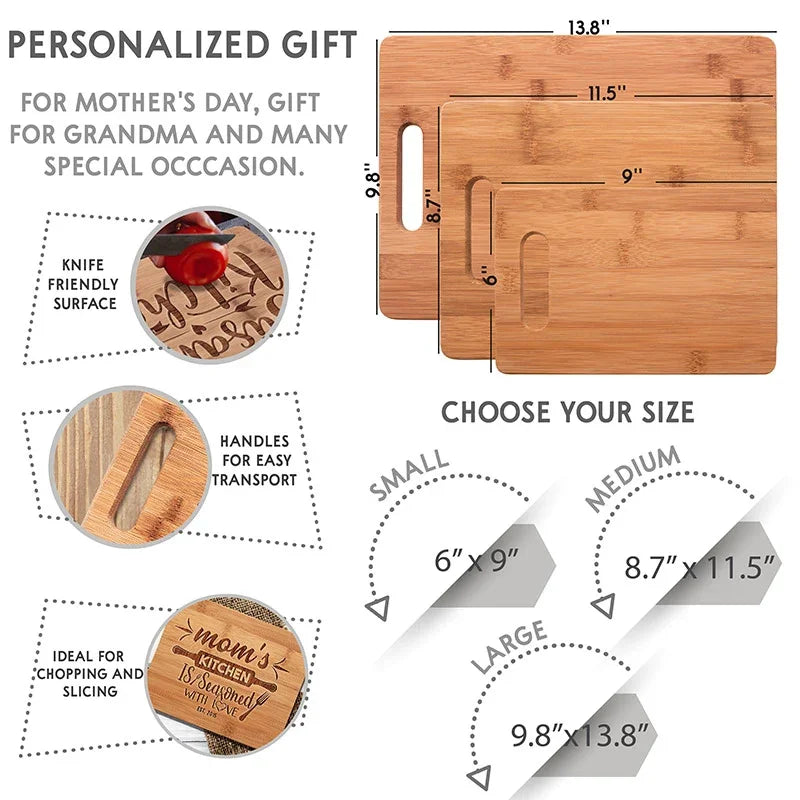 Knife Friendly Cutting Board with Handle for Moms - GiftShire
