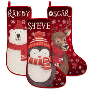 Large Christmas Stocking with Animals - GiftShire