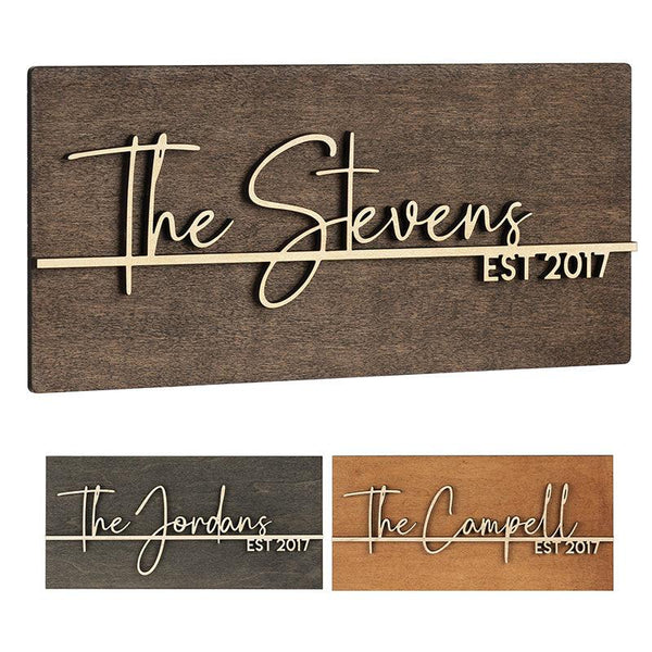 Laser Cut Family Name Sign For Wall - GiftShire