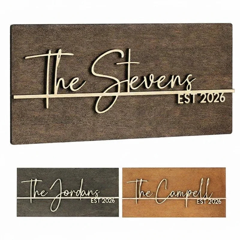 Laser Cut Family Name Sign For Wall