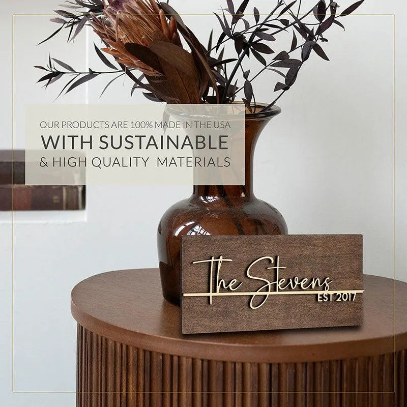 Laser Cut Family Name Sign For Wall - GiftShire
