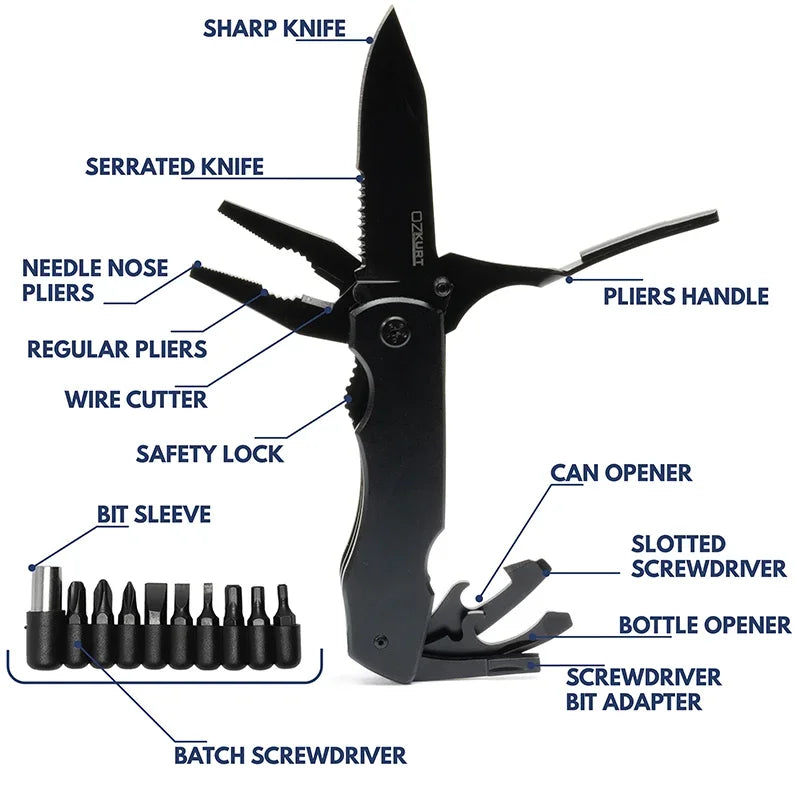 Laser Engraved Multitool Plier Knife, Custom Knife for Dad - GiftShire