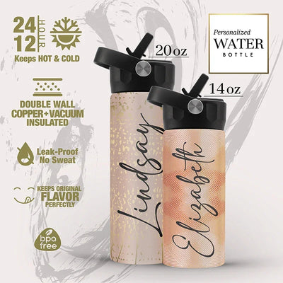 Leak Proof Custom Water Bottle - 20 Oz & 14 Oz - GiftShire