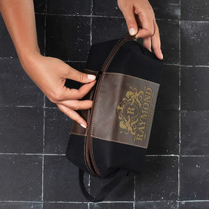 Leatherette Monogrammed Toiletry Bag - Groomsmen & Name - GiftShire