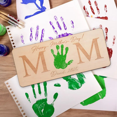 Love MOM & DAD Sign with Child's Tiny Handprint