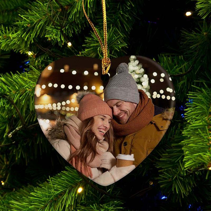Christmas Heart ornament With Picture - GiftShire