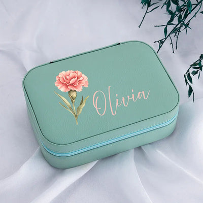 Luxurious Jewelry Box with Birth Flower  – Free Customization