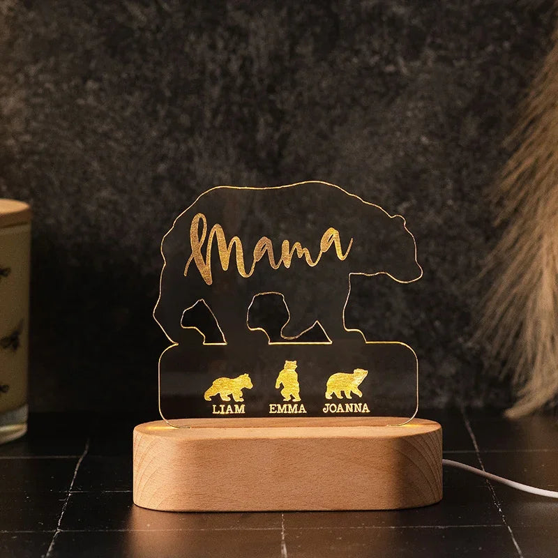 Personalized Mama Bear Night Light - GiftShire