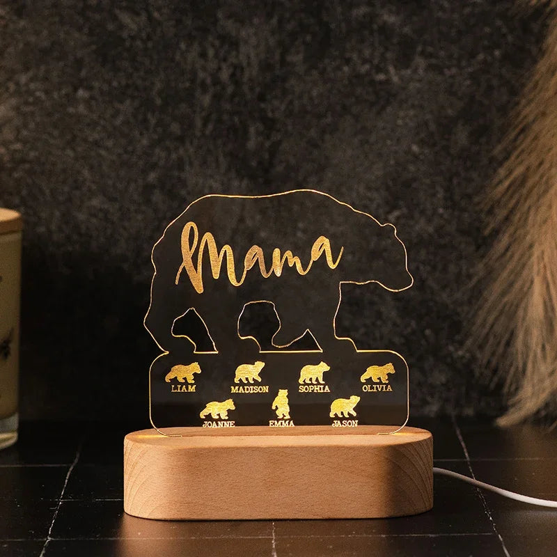 Personalized Mama Bear Night Light - GiftShire