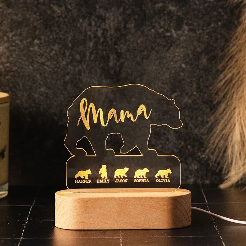 Personalized Mama Bear Night Light - GiftShire
