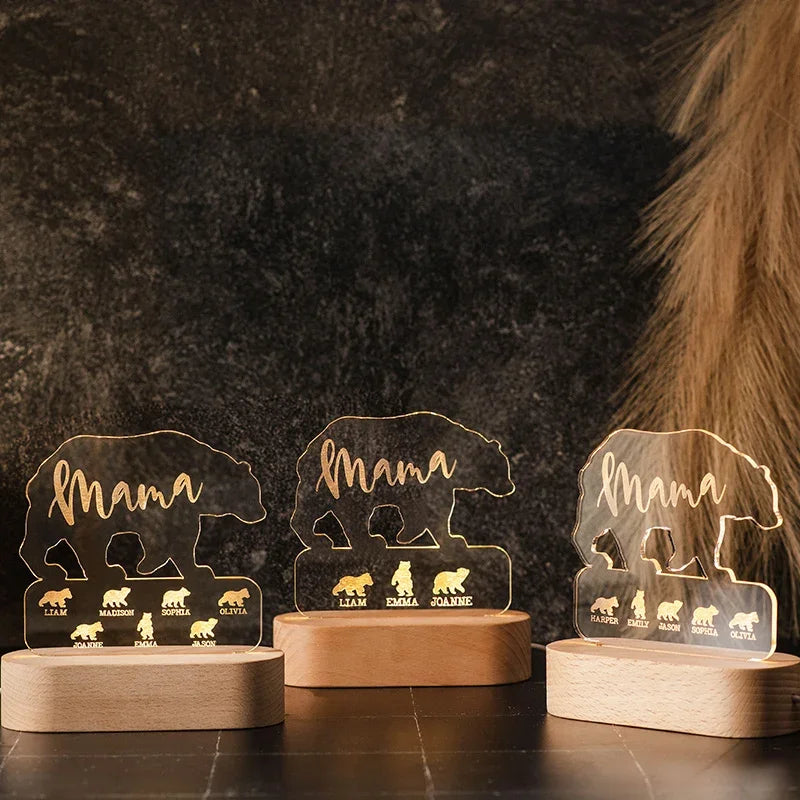 Personalized Mama Bear Night Light - GiftShire