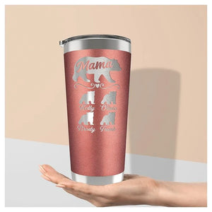 Custom Mama Bear Tumbler with Engraved Kids' Names - GiftShire