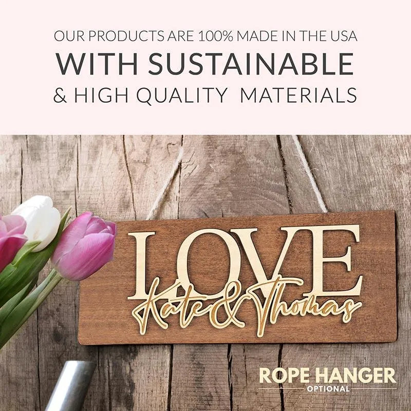 Maple Wood Love Sign - GiftShire