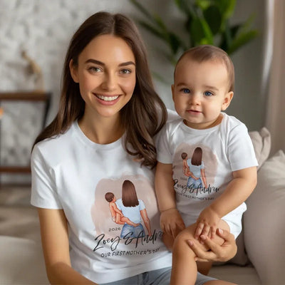 Baby and Mom' 1st Mother's Day Customized Matching Shirts - GiftShire