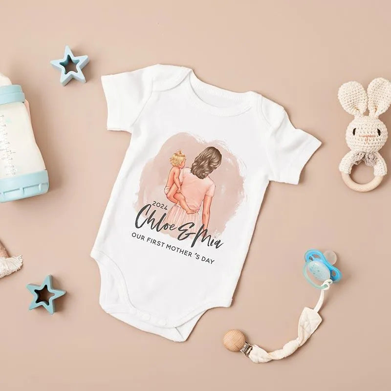 Baby and Mom' 1st Mother's Day Customized Matching Shirts - GiftShire