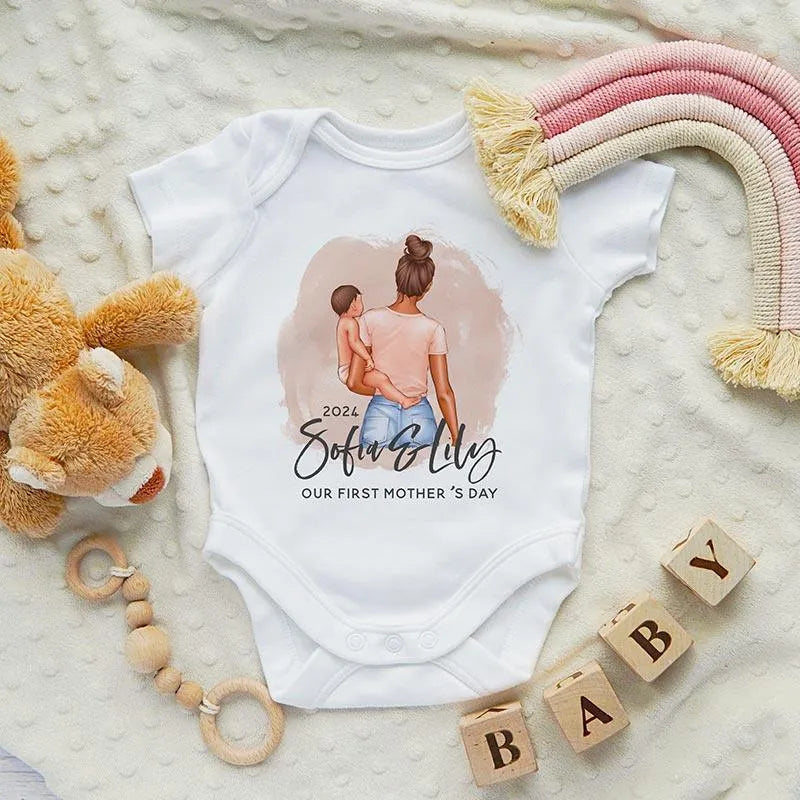 Baby and Mom' 1st Mother's Day Customized Matching Shirts - GiftShire