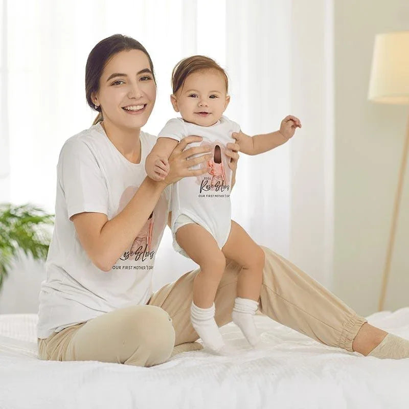 Baby and Mom' 1st Mother's Day Customized Matching Shirts - GiftShire