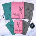 Matching Travel Set: Birth Flower Passport and Luggage Tag - GiftShire