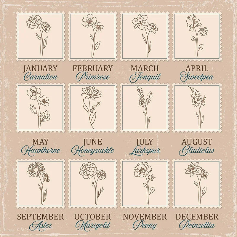 Matching Travel Set: Birth Flower Passport and Luggage Tag - GiftShire