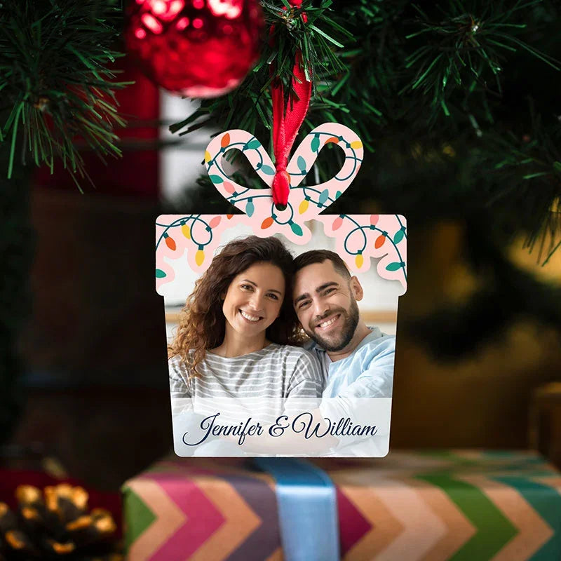 MDF Gift Box Photo Ornament - GiftShire