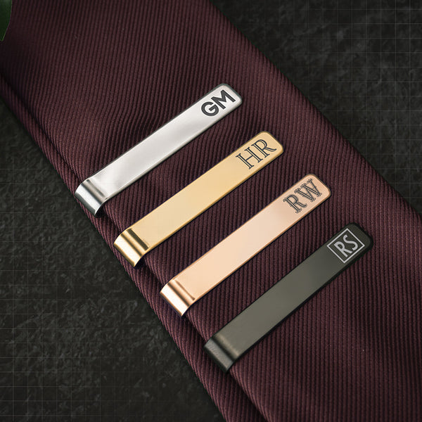 Men's Tie Clip Double-Sided Groomsmen Engraving