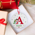 Merry Christmas Initial Ornament with Personalized Name