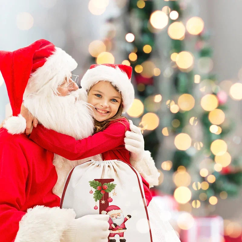 Merry Christmas Santa Sack, Personalized with Name and Initial - GiftShire