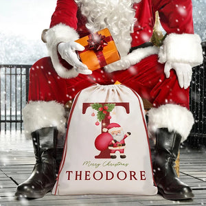 Merry Christmas Santa Sack, Personalized with Name and Initial - GiftShire