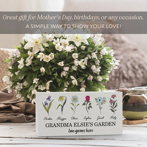 Mom and Kids Garden - Wooden Block Sign - GiftShire