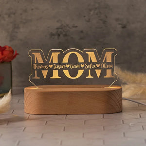 Personalized MOM Night Light – Kids’ Name Engraved - GiftShire