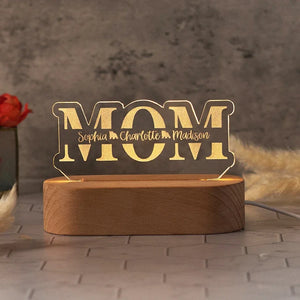 Personalized MOM Night Light – Kids’ Name Engraved - GiftShire