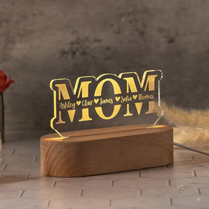 Personalized MOM Night Light – Kids’ Name Engraved - GiftShire