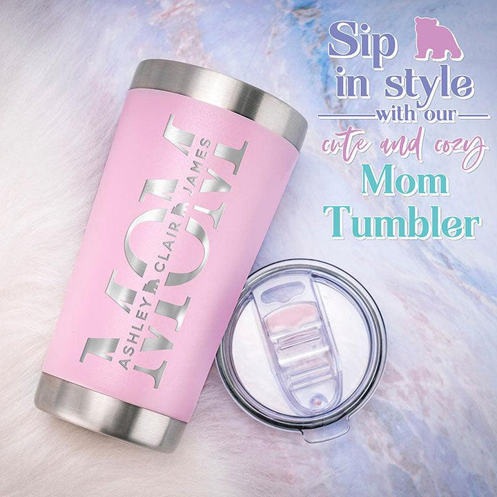 Mom Tumbler with Kid Names - GiftShire