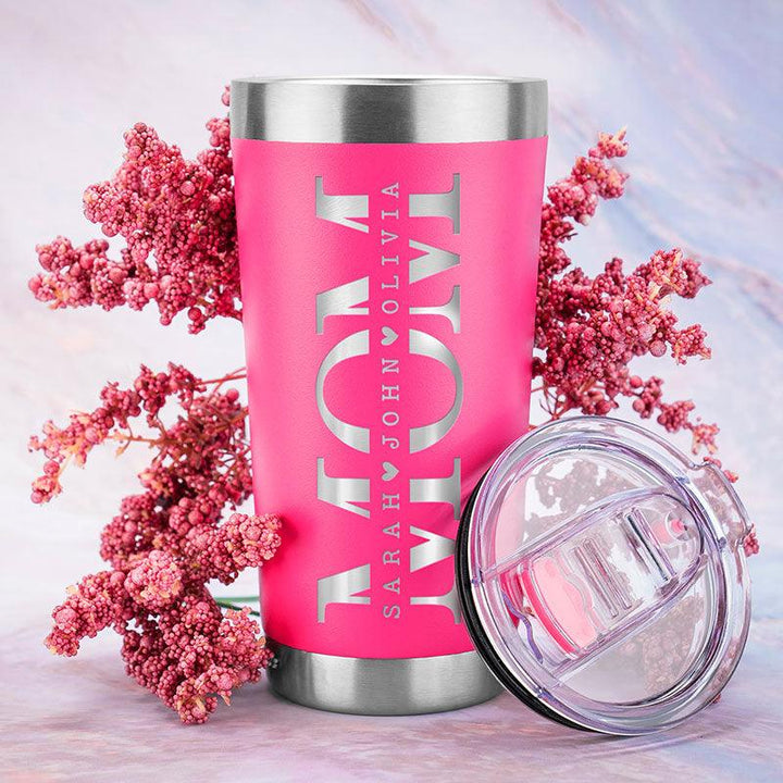 Mom Tumbler with Kid Names - GiftShire
