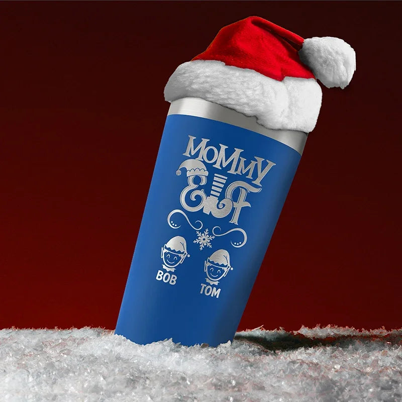 Daddy Elf and Mommy Elf Personalized Tumbler for Christmas - GiftShire