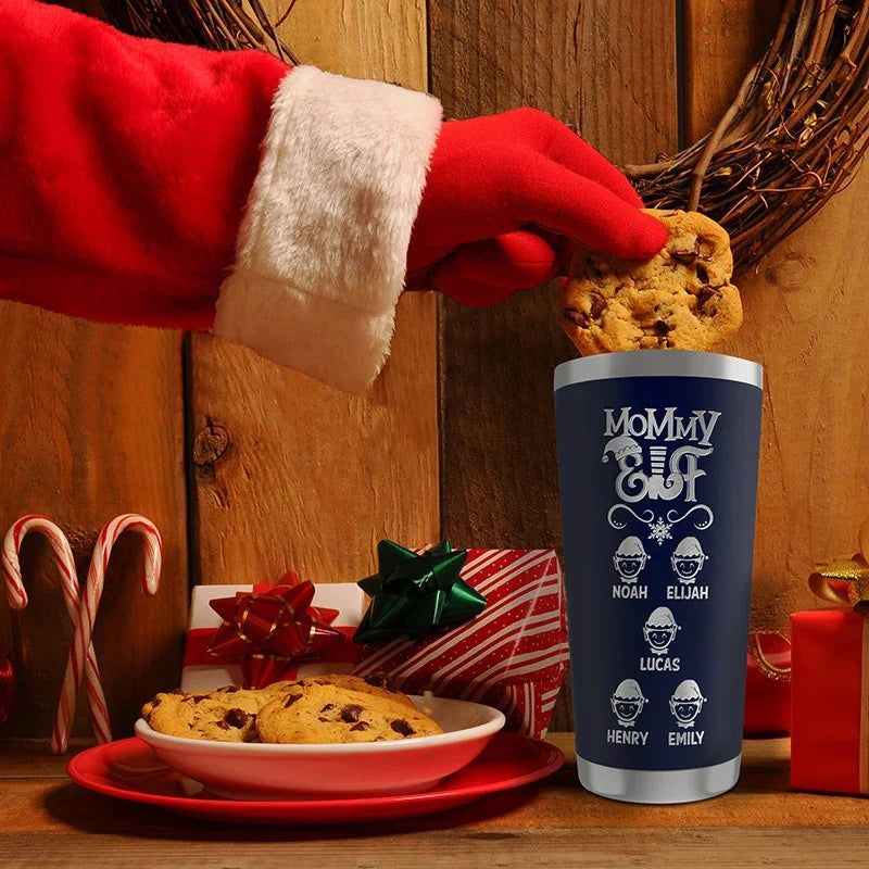 Daddy Elf and Mommy Elf Personalized Tumbler for Christmas - GiftShire