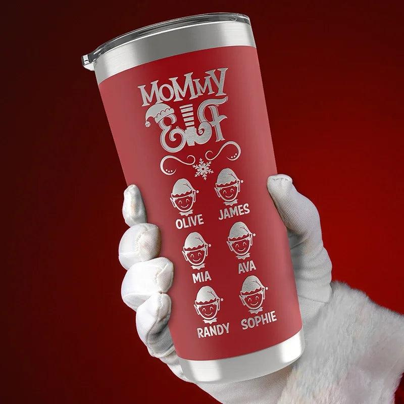Daddy Elf and Mommy Elf Personalized Tumbler for Christmas - GiftShire